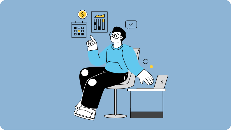 Illustration representing a finance professional preparing for the UAE e-invoicing framework and format compliance.